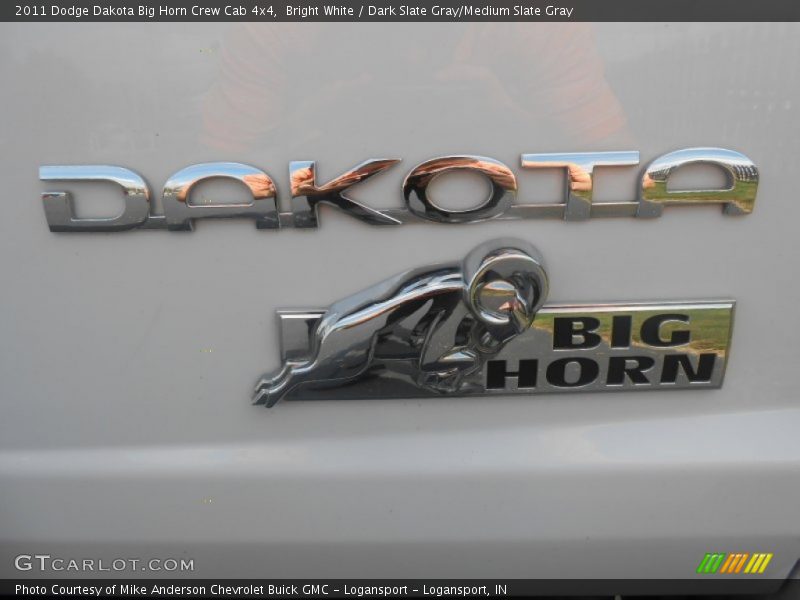 Bright White / Dark Slate Gray/Medium Slate Gray 2011 Dodge Dakota Big Horn Crew Cab 4x4
