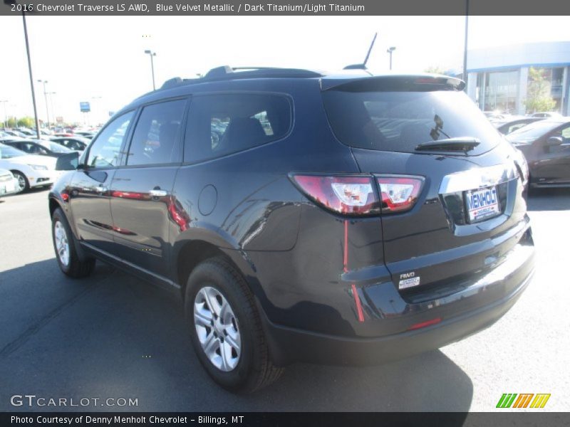 Blue Velvet Metallic / Dark Titanium/Light Titanium 2016 Chevrolet Traverse LS AWD