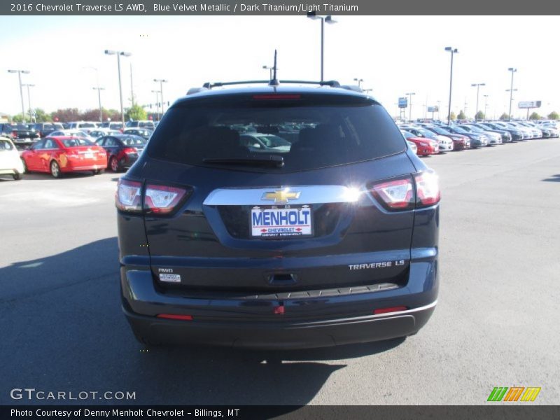 Blue Velvet Metallic / Dark Titanium/Light Titanium 2016 Chevrolet Traverse LS AWD