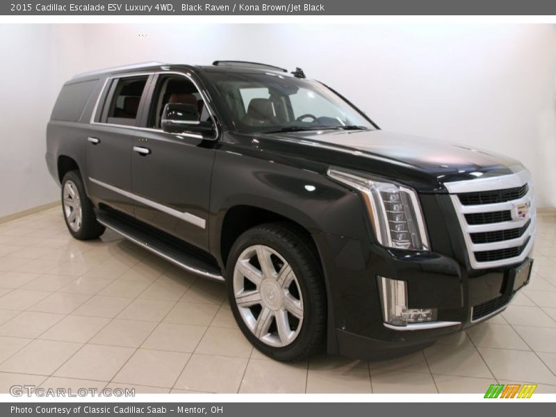 Black Raven / Kona Brown/Jet Black 2015 Cadillac Escalade ESV Luxury 4WD