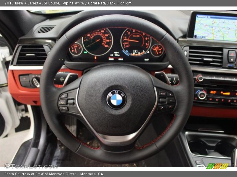 Alpine White / Coral Red/Black Highlight 2015 BMW 4 Series 435i Coupe