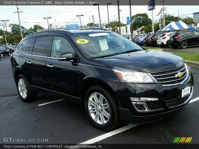 Black Granite Metallic / Ebony 2015 Chevrolet Traverse LT AWD