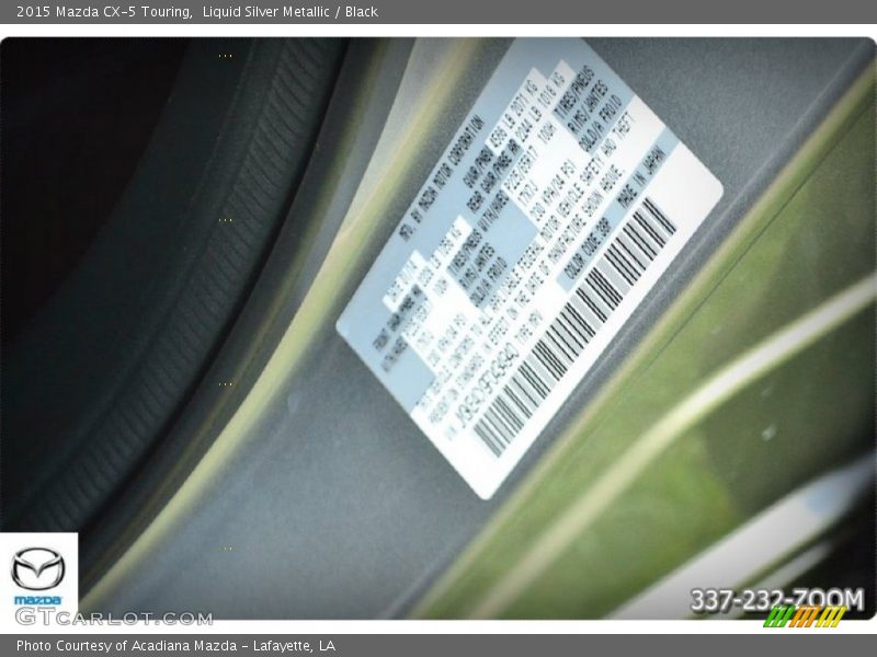 Liquid Silver Metallic / Black 2015 Mazda CX-5 Touring