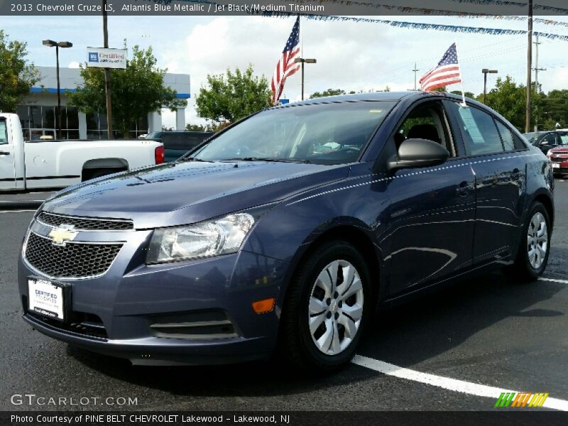 Atlantis Blue Metallic / Jet Black/Medium Titanium 2013 Chevrolet Cruze LS