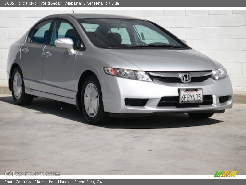 Alabaster Silver Metallic / Blue 2009 Honda Civic Hybrid Sedan