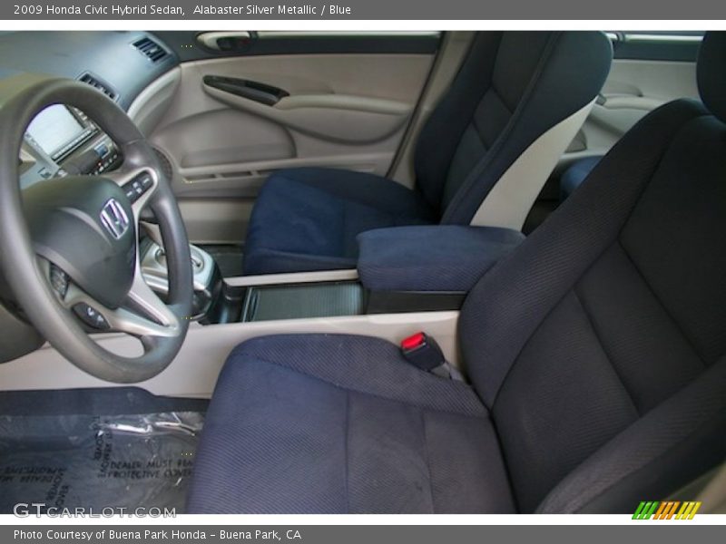 Alabaster Silver Metallic / Blue 2009 Honda Civic Hybrid Sedan