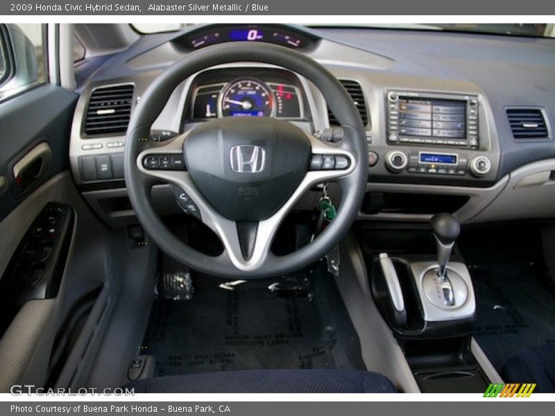 Alabaster Silver Metallic / Blue 2009 Honda Civic Hybrid Sedan