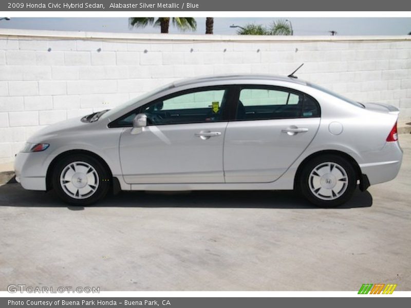 Alabaster Silver Metallic / Blue 2009 Honda Civic Hybrid Sedan