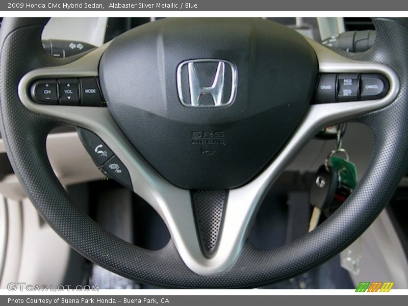 Alabaster Silver Metallic / Blue 2009 Honda Civic Hybrid Sedan