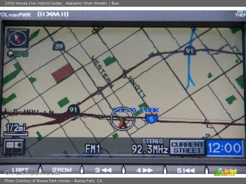 Alabaster Silver Metallic / Blue 2009 Honda Civic Hybrid Sedan