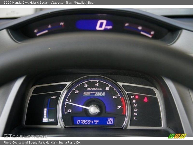 Alabaster Silver Metallic / Blue 2009 Honda Civic Hybrid Sedan