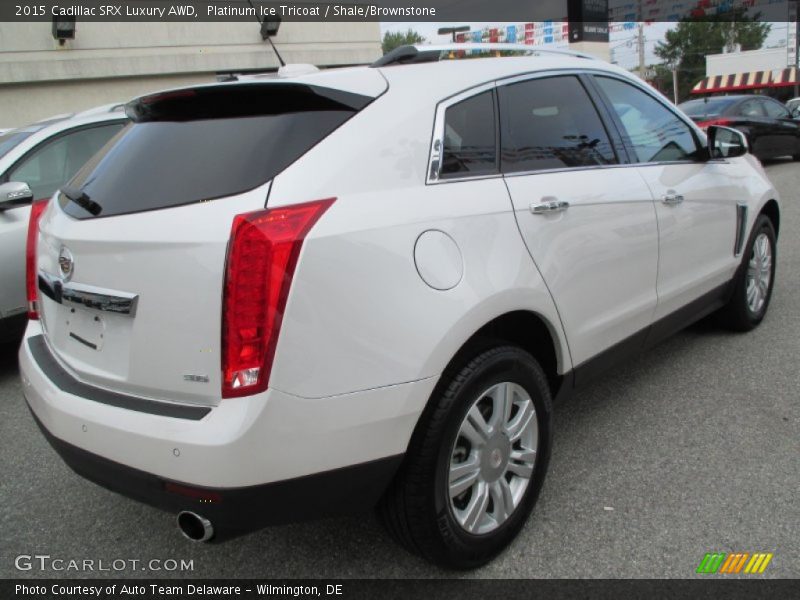 Platinum Ice Tricoat / Shale/Brownstone 2015 Cadillac SRX Luxury AWD