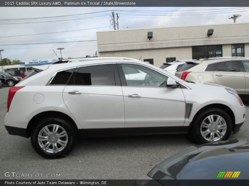 Platinum Ice Tricoat / Shale/Brownstone 2015 Cadillac SRX Luxury AWD