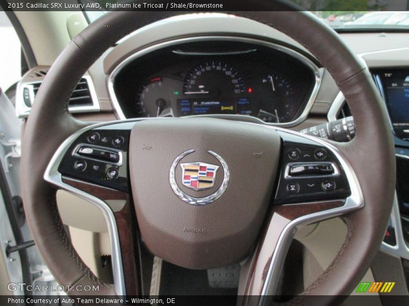 Platinum Ice Tricoat / Shale/Brownstone 2015 Cadillac SRX Luxury AWD