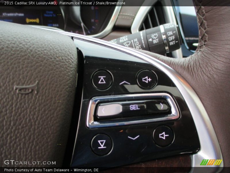 Platinum Ice Tricoat / Shale/Brownstone 2015 Cadillac SRX Luxury AWD