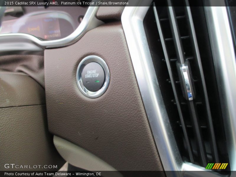 Platinum Ice Tricoat / Shale/Brownstone 2015 Cadillac SRX Luxury AWD