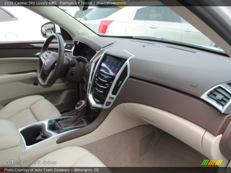 Platinum Ice Tricoat / Shale/Brownstone 2015 Cadillac SRX Luxury AWD