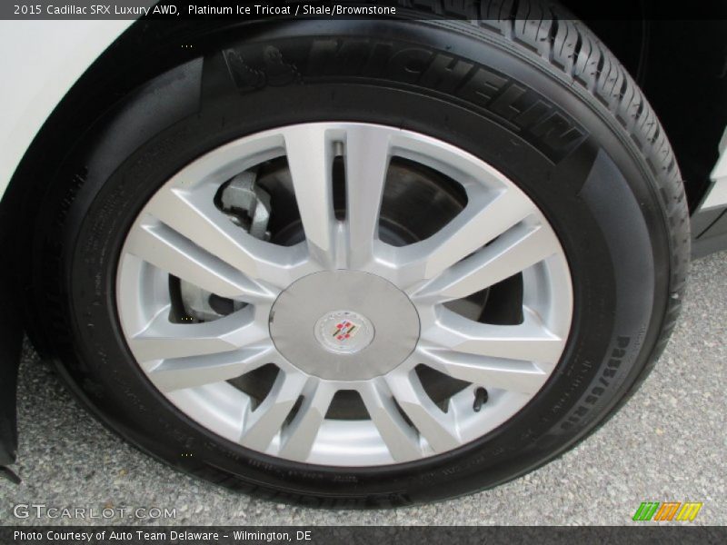 Platinum Ice Tricoat / Shale/Brownstone 2015 Cadillac SRX Luxury AWD