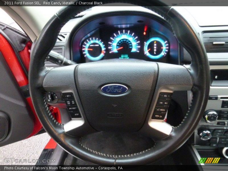 Red Candy Metallic / Charcoal Black 2011 Ford Fusion SEL