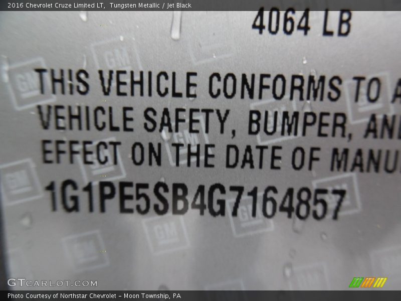 Tungsten Metallic / Jet Black 2016 Chevrolet Cruze Limited LT