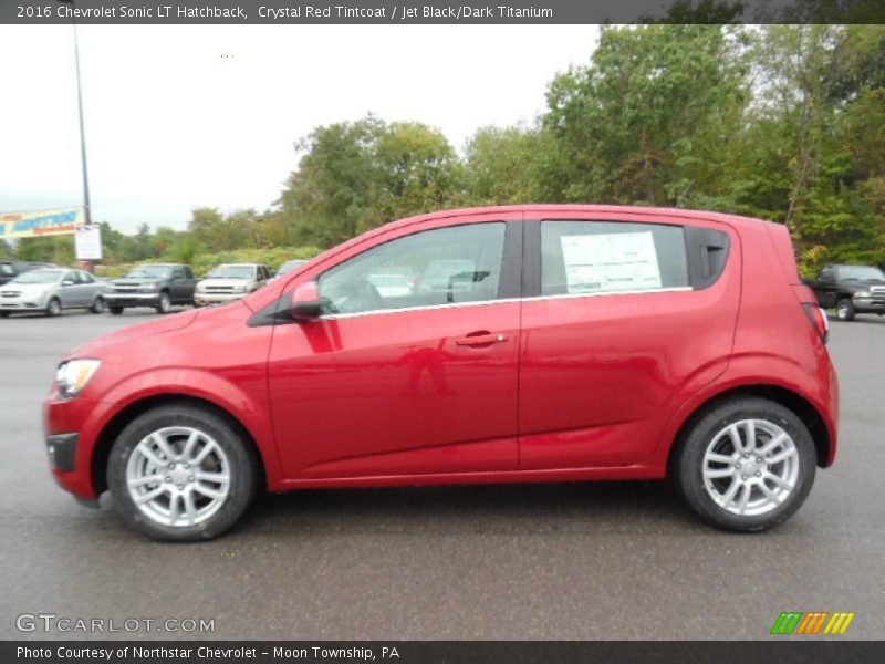 Crystal Red Tintcoat / Jet Black/Dark Titanium 2016 Chevrolet Sonic LT Hatchback