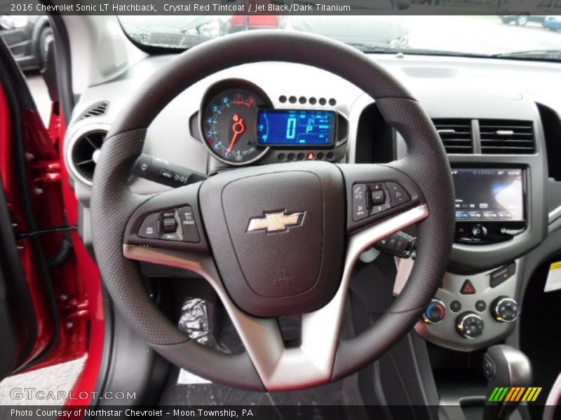Crystal Red Tintcoat / Jet Black/Dark Titanium 2016 Chevrolet Sonic LT Hatchback