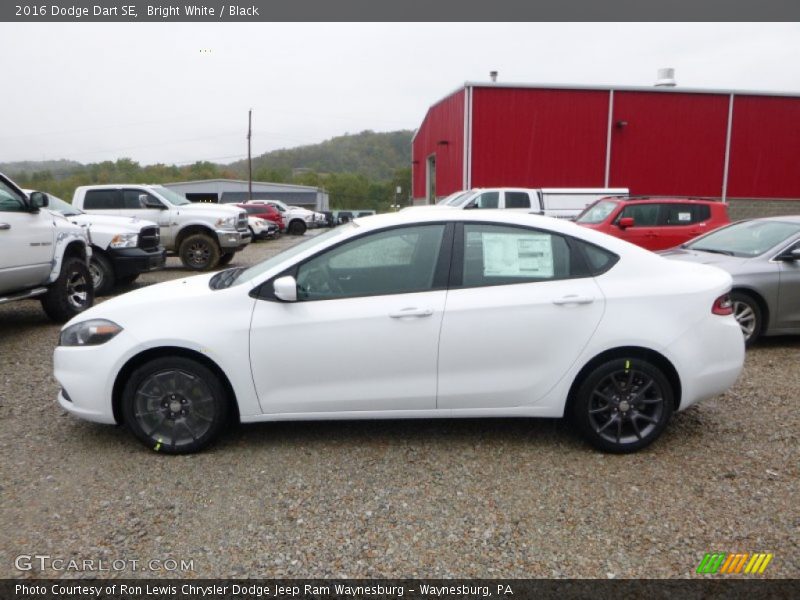 Bright White / Black 2016 Dodge Dart SE