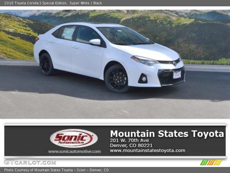 Super White / Black 2016 Toyota Corolla S Special Edition
