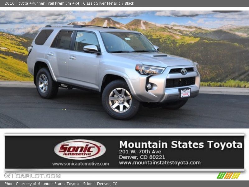 Classic Silver Metallic / Black 2016 Toyota 4Runner Trail Premium 4x4