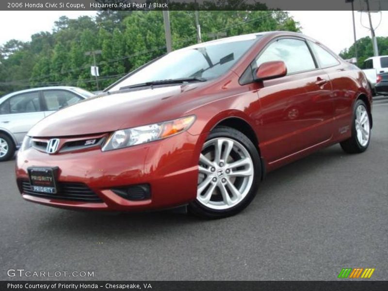 Habanero Red Pearl / Black 2006 Honda Civic Si Coupe