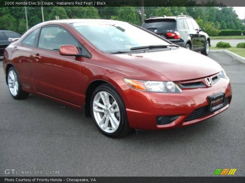 Habanero Red Pearl / Black 2006 Honda Civic Si Coupe