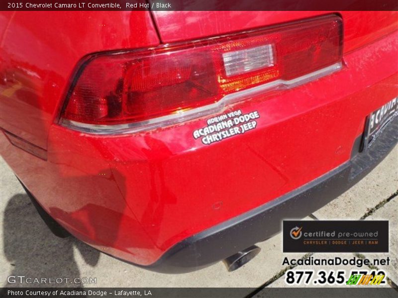 Red Hot / Black 2015 Chevrolet Camaro LT Convertible
