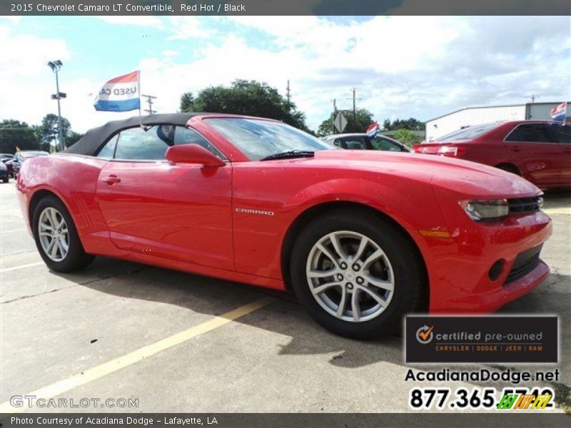 Red Hot / Black 2015 Chevrolet Camaro LT Convertible