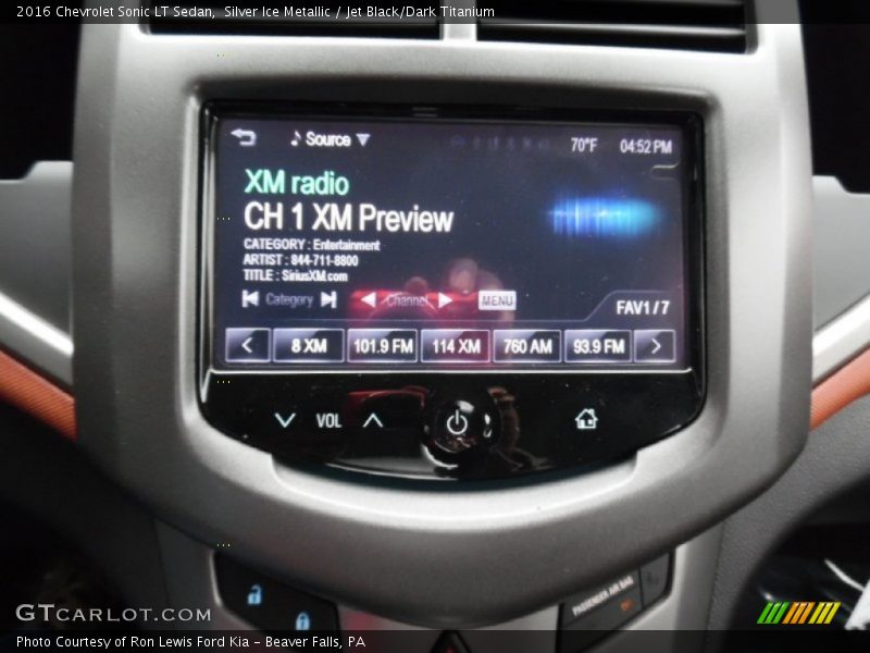 Silver Ice Metallic / Jet Black/Dark Titanium 2016 Chevrolet Sonic LT Sedan