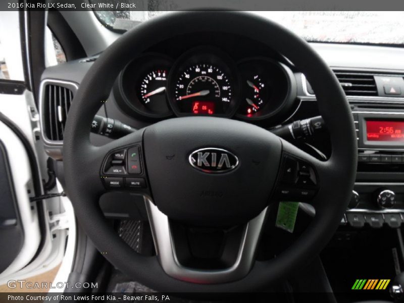 Clear White / Black 2016 Kia Rio LX Sedan