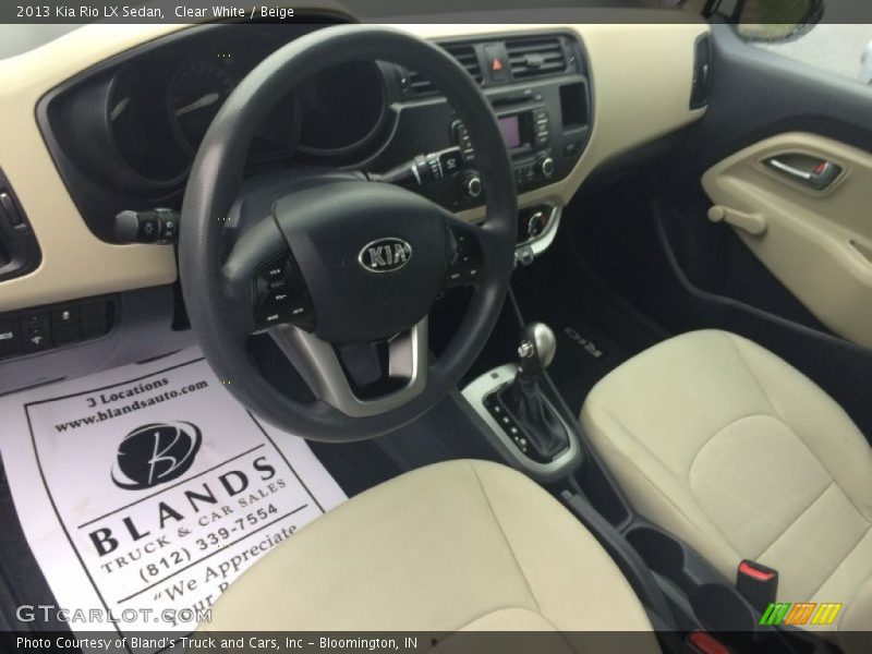 Clear White / Beige 2013 Kia Rio LX Sedan