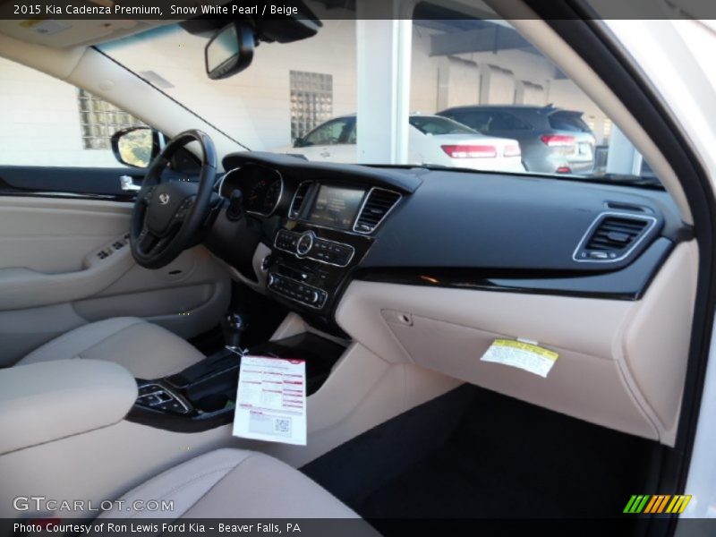 Snow White Pearl / Beige 2015 Kia Cadenza Premium