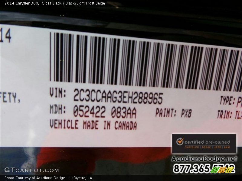 Gloss Black / Black/Light Frost Beige 2014 Chrysler 300