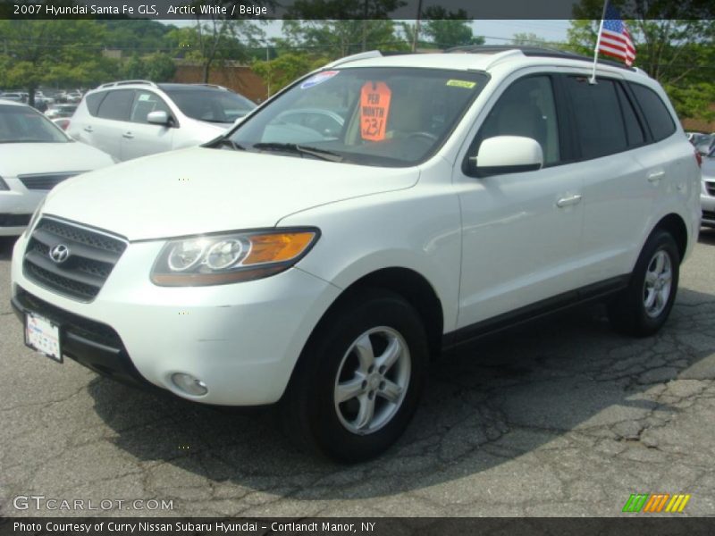 Arctic White / Beige 2007 Hyundai Santa Fe GLS