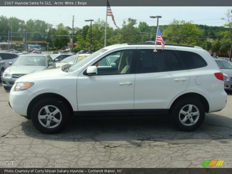 Arctic White / Beige 2007 Hyundai Santa Fe GLS