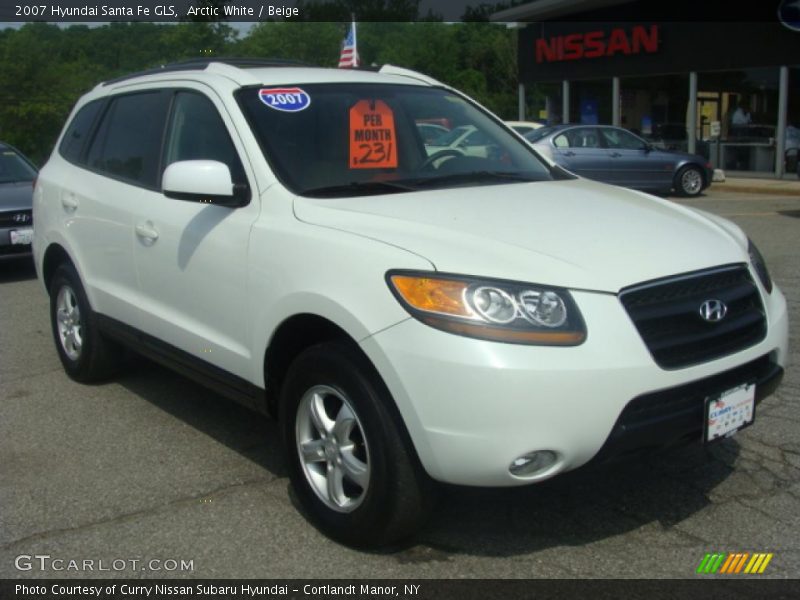 Arctic White / Beige 2007 Hyundai Santa Fe GLS
