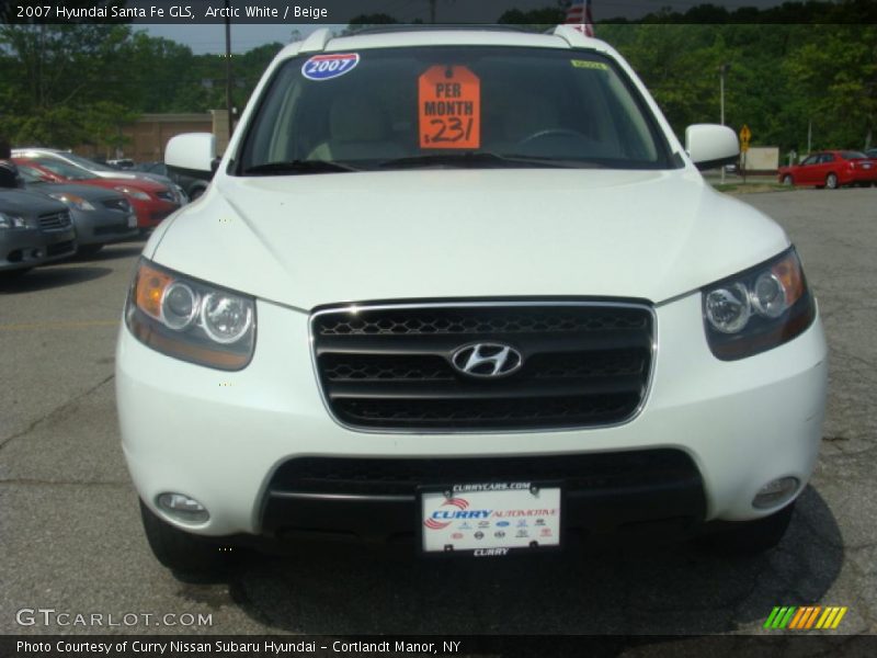 Arctic White / Beige 2007 Hyundai Santa Fe GLS