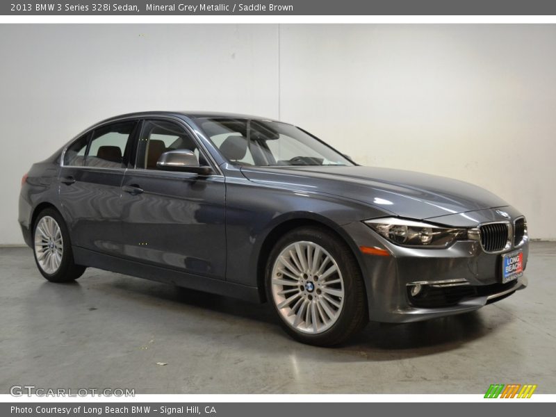 Mineral Grey Metallic / Saddle Brown 2013 BMW 3 Series 328i Sedan