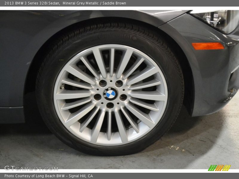 Mineral Grey Metallic / Saddle Brown 2013 BMW 3 Series 328i Sedan