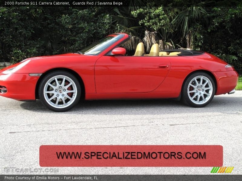 Guards Red / Savanna Beige 2000 Porsche 911 Carrera Cabriolet