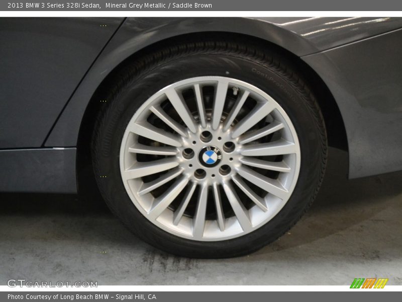 Mineral Grey Metallic / Saddle Brown 2013 BMW 3 Series 328i Sedan