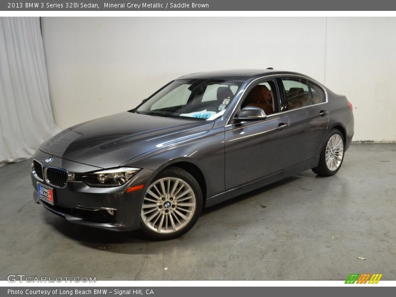 Mineral Grey Metallic / Saddle Brown 2013 BMW 3 Series 328i Sedan