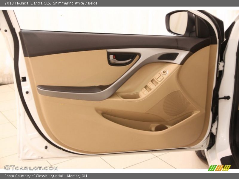 Shimmering White / Beige 2013 Hyundai Elantra GLS