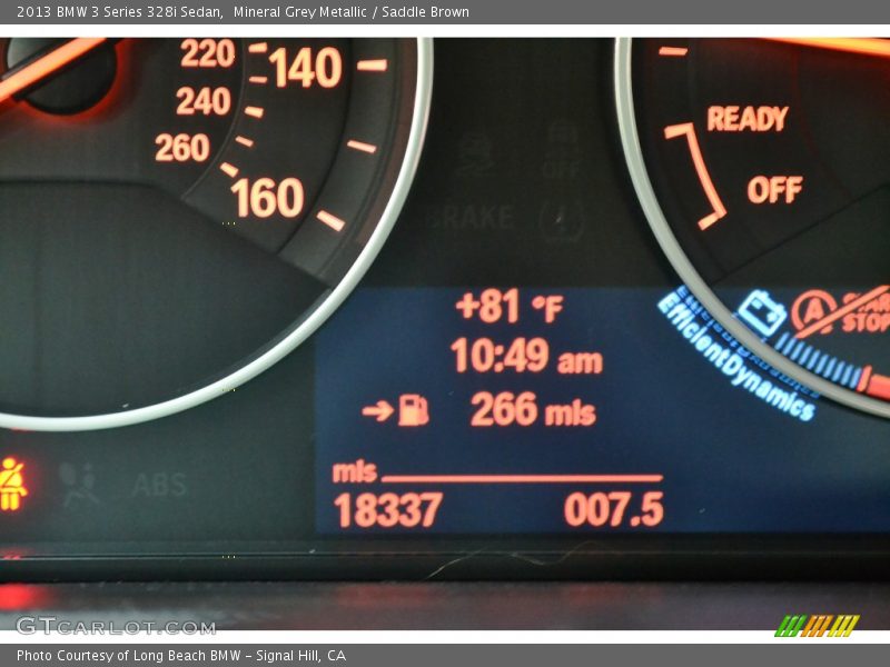 Mineral Grey Metallic / Saddle Brown 2013 BMW 3 Series 328i Sedan
