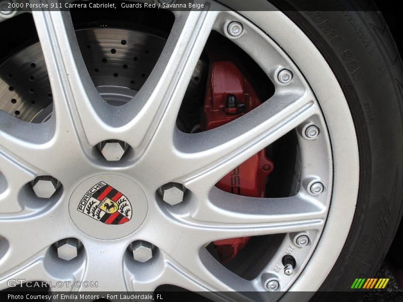 Guards Red / Savanna Beige 2000 Porsche 911 Carrera Cabriolet